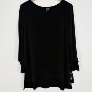 Clara Sunwoo Women's Tunic Top Black Size Medium